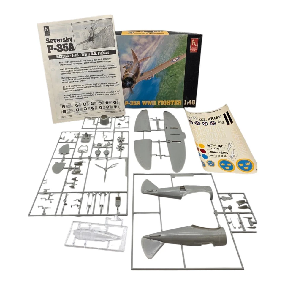 Hobbycraft HC1553 WWII P-35A modelo kit iniciado por expertos p1 Foto 3 de 4
