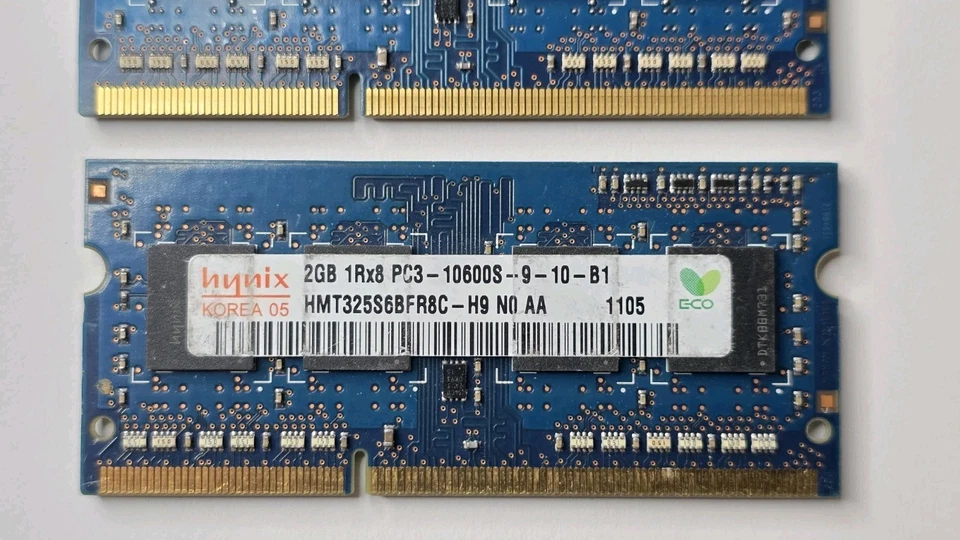 Hynix 6GB (2GBx3) 1Rx8 PC3-10600S-9-10-B1 Memory HMT325S6BFR8C-H9 N0 AA - Image 2 of 3