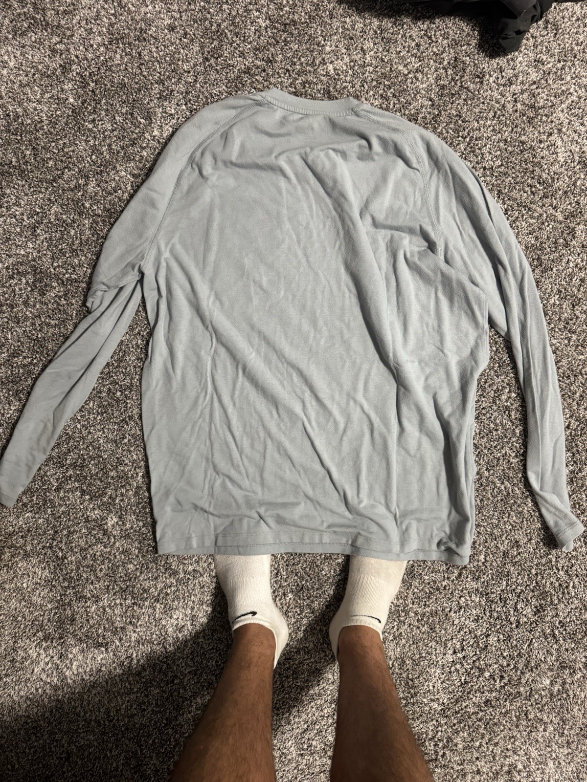 killik Men's Gray Solid Crew Neck Long Sleeve Pocket T-Shirt Size XL
