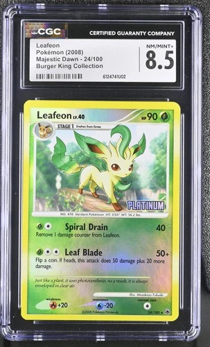 Pokemon Leafeon Majestic Dawn 24/100 Burger King Coll. CGC 8.5