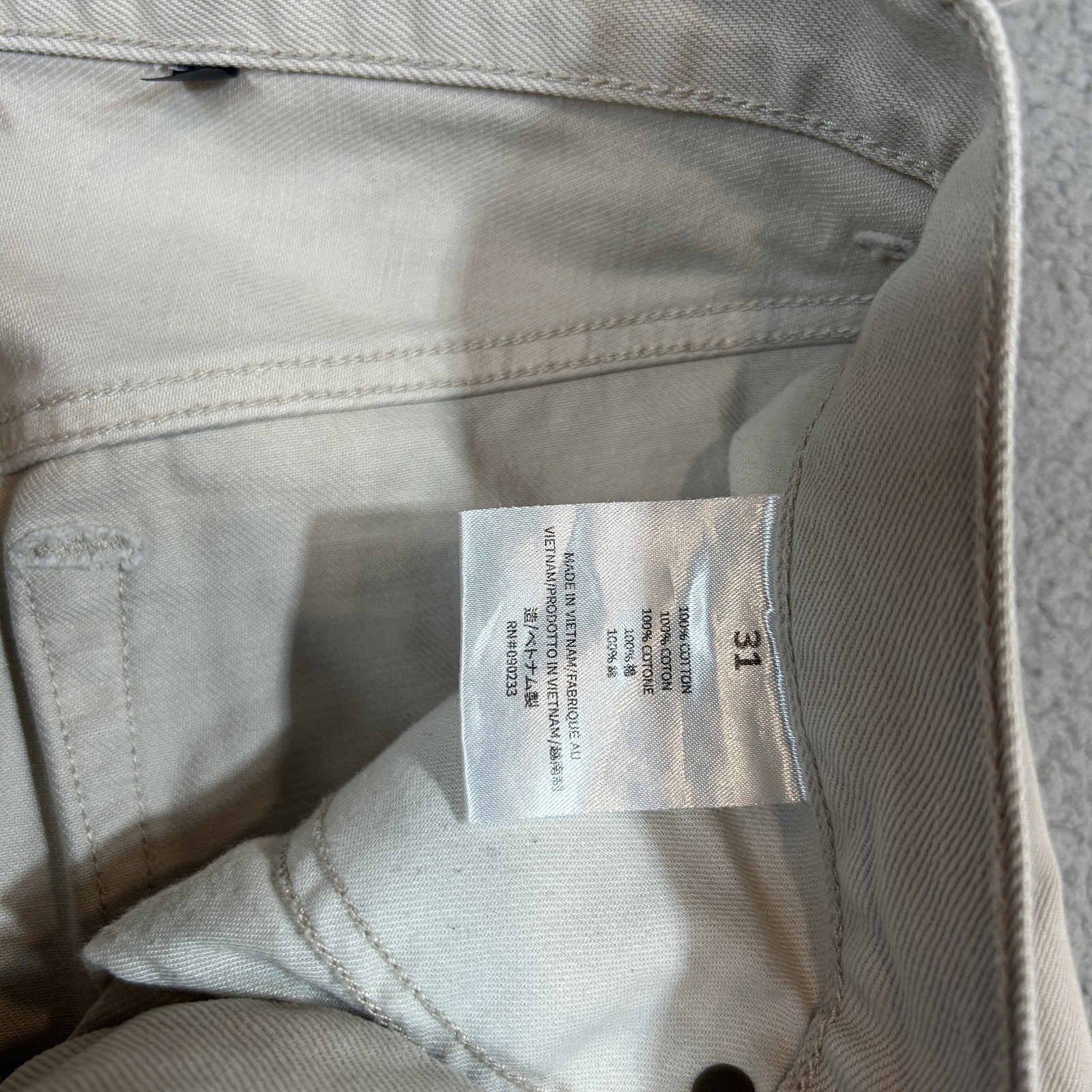 Fear of God Men's Beige Button Fly Jeans Size 31 Straight Fit Cotton Denim thumbnail 5