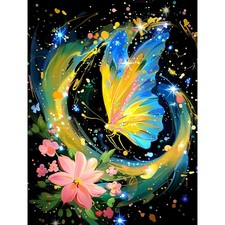 Glowing Butterfly Diamond Art Kits for Adults, DIY Diamond Painting Kits for ...