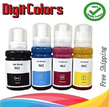 Ink Refill Bottles Set of 4 colors  502 T502 ET-2700 ET-2750 ET-2760 ET-2850
