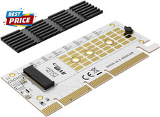 M.2 Nvme SSD to Pcie 4.0 X4 X8 X16 Adapter Card with Aluminum Heatsink Max 64Gbp