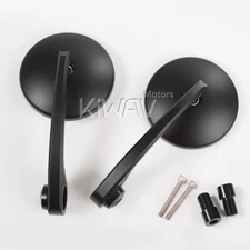 KiWAV Black Motorcycle Bar End Mirrors Eclipse for Yamaha Raider XV19C