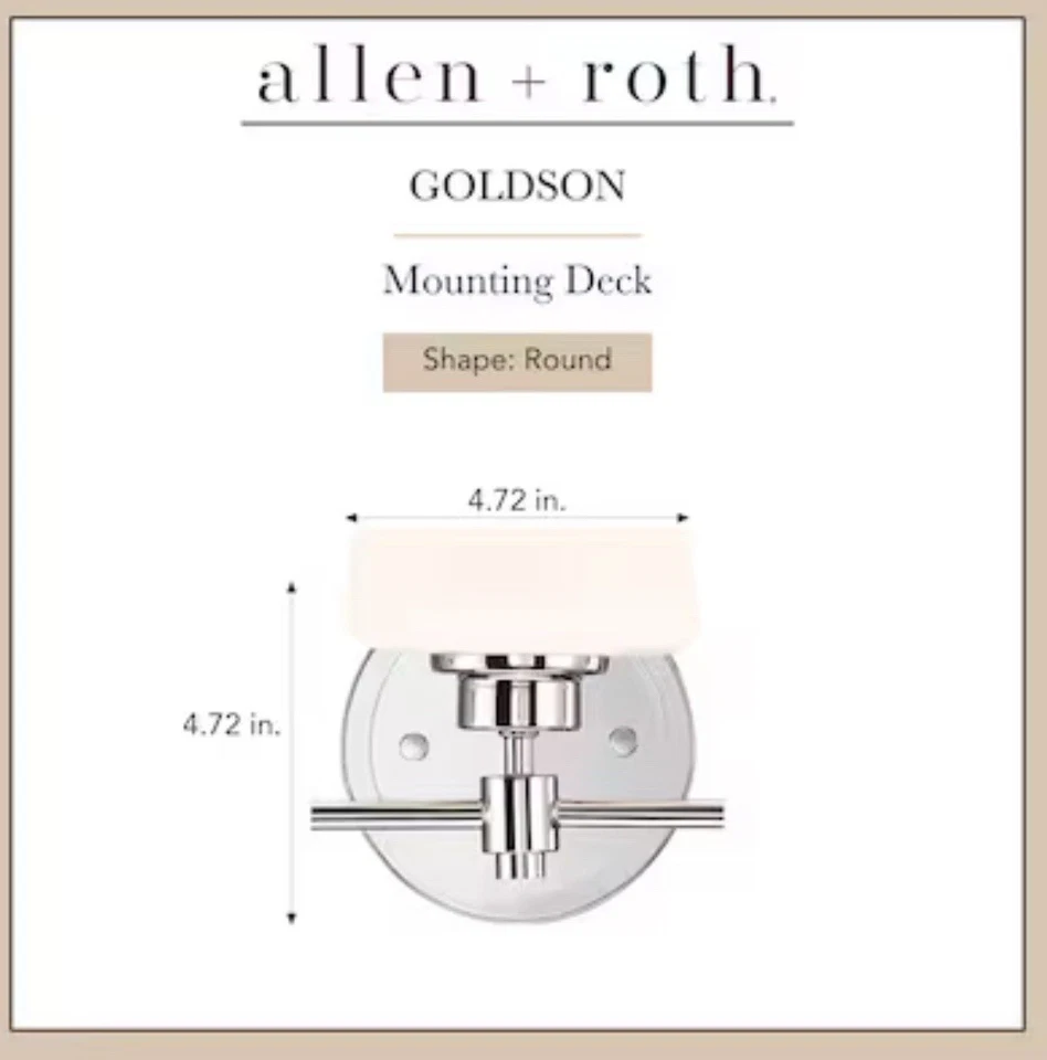 Переходный светильник для туалетного столика Allen + Roth Goldson 22,5 дюйма 3 лампы T230745-W - Изображение 2 из 4