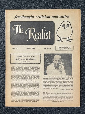 SIXTIES The Realist #51 June 1964 Paul Krassner Counter Culture Alvah Bessie
