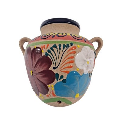 Talavara Hand Painted Mexican Wall Pocket Colorful Home Garden Decor Planter 