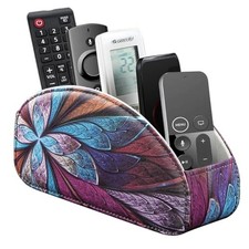 PU Leather Remote Control Holder TV, Remote Caddy for Table 5 Compartments