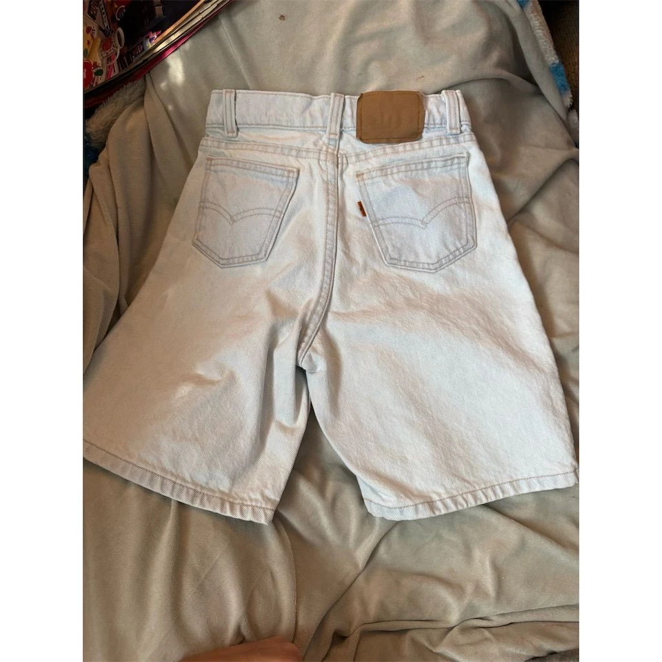 Pantalones Cortos Denim Levi's Vintage Lavado Ligero Juvenil Talla 12 Unisex Niños Foto 4 de 4