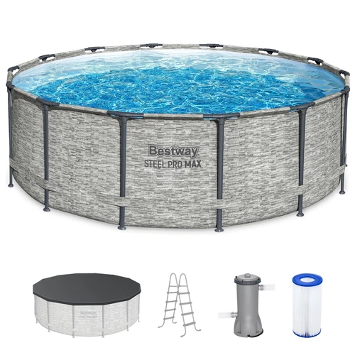 Bestway Steel Pro MAX 14'x48" Round Above Ground Swimming Pool with Pump & Cover