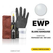 Lackstift F&uuml;r Peugeot 405 EWP Blanc Banquise Komplett Steinschlag Reparatur