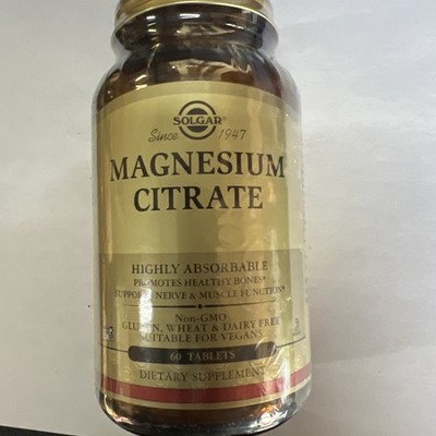 Solgar Magnesium Citrate 420mg Highly Absorbable Supplement 60 Count Vegan.4/27