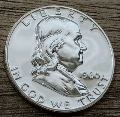 1960-P Gem Proof Franklin Half Dollar (Low Mintage of 1.7 Mill) -Free Shipping!