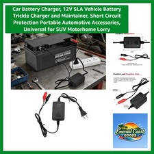 12v Automotive Battery Charger With Led Indicator - Compact Lightweight Safe