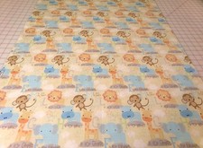 Monkey Elephant Giraffe Fabric. 2014 Fabric Traditions. 35x24. Washed. J26-58