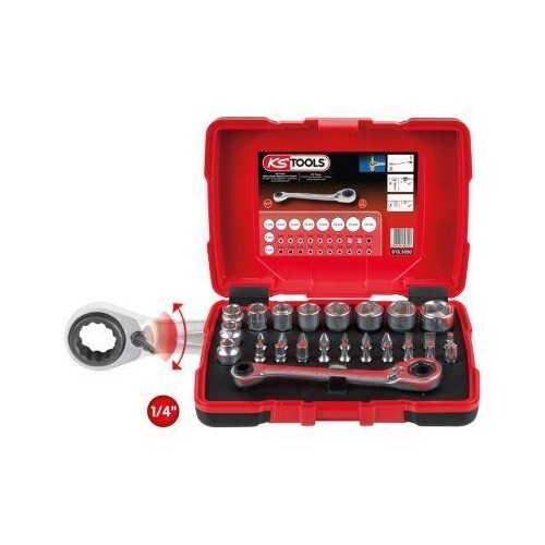 1/4 Zoll + 11 Mm Durchgangs-SteckschlüSsel- Und Bit-Satz, 31-Tlg KS Tools-image