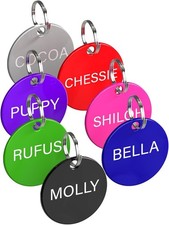 Pet ID Tag Custom for Dog Cat Personalized Many Shapes and Colors to Choose