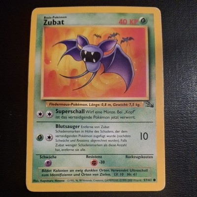 Pokémon Zubat 57/62 DE Common Fossil 1999