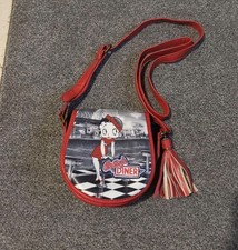 Retro-Spection Red & Black Betty Boop Leather Crossbody Bag