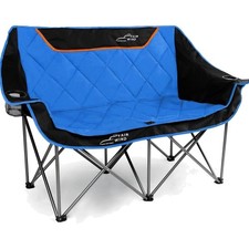Oversized Fully Padded Camping Chair Folding Loveseat Camping Couch Double Du...
