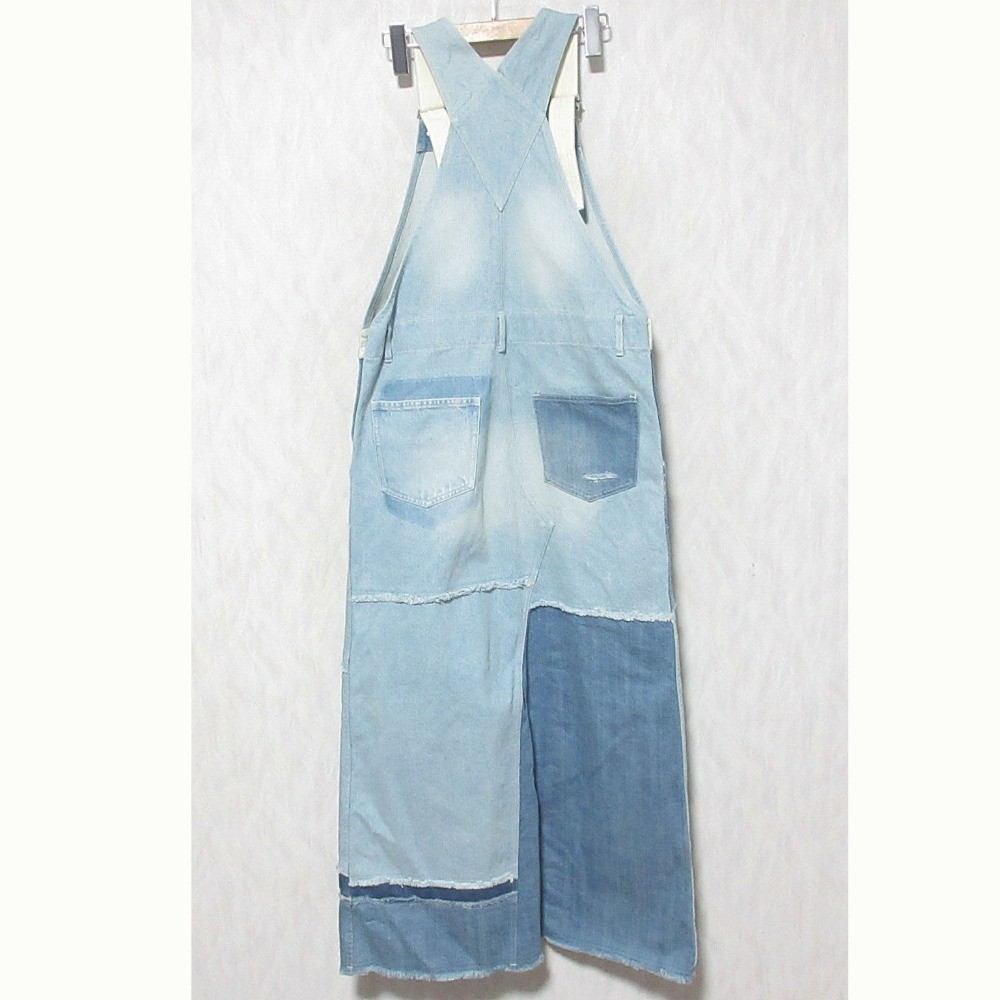 FRAMeWORK Patchwork Denim Overall Skirt Blue, Siz… - image 2