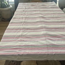 Pottery Barn Teen Queen Sheet Set Pink Striped 1 Fitted 1 Flat 100% Cotton