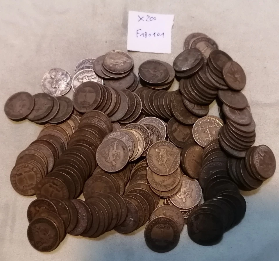 Lot monnaies françaises 200 pièces 1 Franc Domard - Photo 1/1