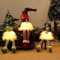 Weihnachtswichtel 3 StüCk PlüSch-Dekoration LED Handmade 35Cm Weihnachtsdeko