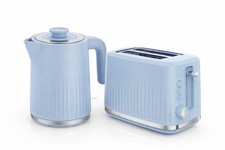 Nutmeg Home blue Structured Kettle & 2 Slice Toaster Set – 1.7L Matching