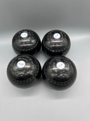 Henselite Super Grip Black Lawn Bowls Set Size 5
