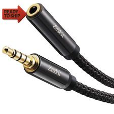 Premium 3.5Mm Jack Male to Female AUX Audio Extension Cable, TRRS 4 Poles for H
