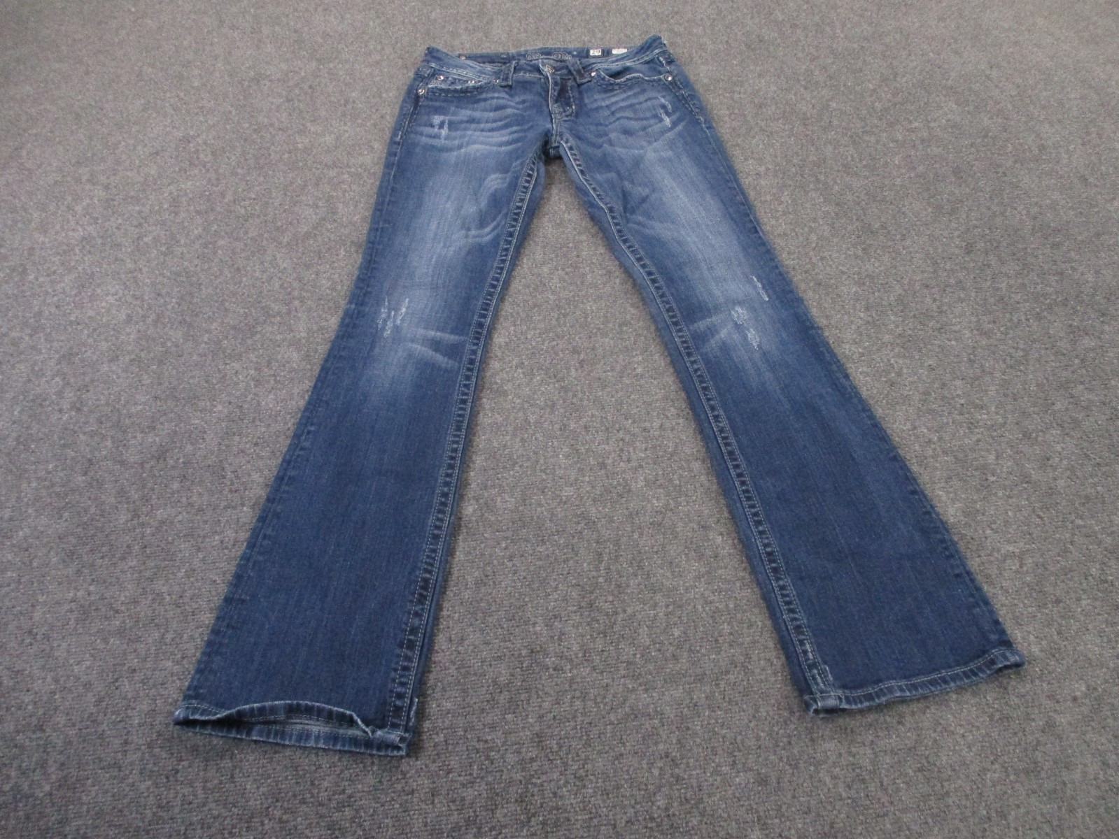 Miss Me Jeans Womens 29 Denim Bootcut Rhinestone Distressed Preppy Y2K