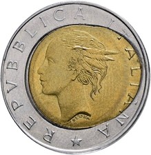 Repubblica rarissimo errore 500 lire 1993 occhio di bue centenario SPL