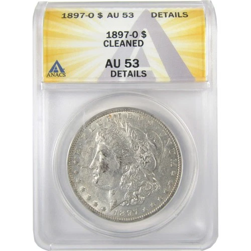 1897 O Morgan Dollar AU 53 Details ANACS Silver $1 Coin SKU:I19233
