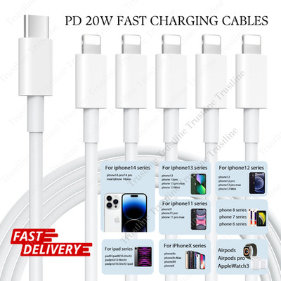 Wholesale Lot USB C Cable For iPhone14 13 12 11 Pro 20W Fast Charger Type C Cord