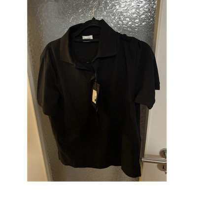 Saint Laurent Herren Polo Schwarz Kurzarm Kragen ohne Muster Größe S