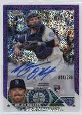 2023 Topps Chrome Rookie Purple Speckle Refractor 14/299 Brian O'Keefe Auto oh8