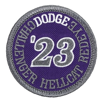 2023 Dodge Challenger Hellcat Redeye Embroidered Patch Purple/DkGray Iron/Sew-On