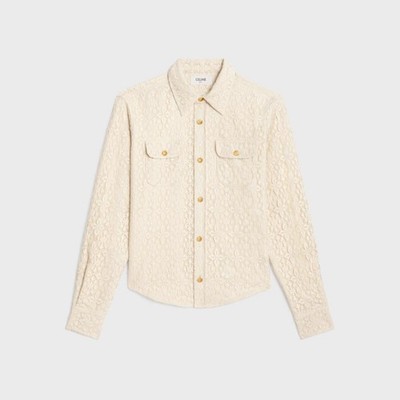 NWT CELINE Natural Lace Romy Blouse Size F 34/US 2