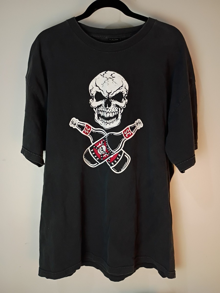 Vintage WWE WWF Stone Cold Steve Austin 2004 Drink Beer Black T