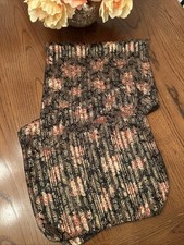 Vintage Womens Rectangle Fashion Scarf Black Gold Paisley Floral