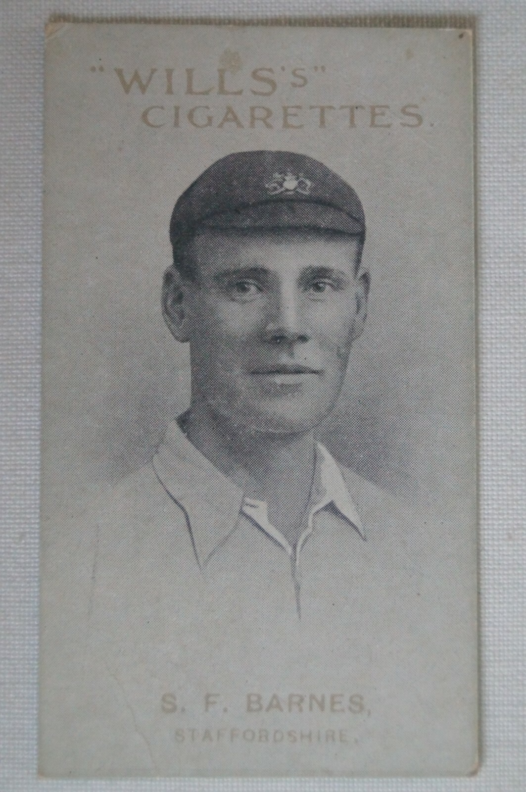 1911 Vintage Wills Capstan Cricket Card S.F. Barnes Staffordshire