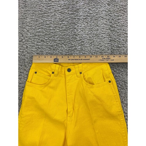 Vtg Pure Jeanswear Pants Womans Juniors 11 Yellow High Rise Slim Skinny Denim - Picture 3 of 9