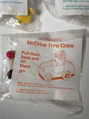 マクドナルド　McDonald's McDrive Thru Crew 1989 McDonald's McDrive Thru Crew Pull Back Cars 1989 Near