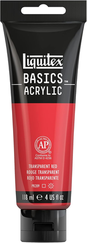 BASICS Acrylic Paint, 118Ml (4-Oz) Tube, Transparent Red