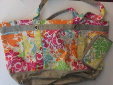 Thirty One Large Utility Tote Monogrammed Beach Bound W/ Matching Wallet