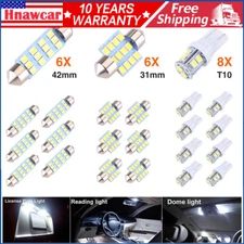 6500K LED Interior Lights Bulbs Kit Car Trunk Dome License Plate Lamps 20pcs