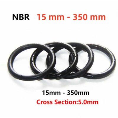 15 mm - 350 mm OD Metric Nitrile Rubber O-Rings 5mm Cross Section