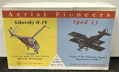 Glencoe Aerial Pioneers Sikorsky H-19 & Spad 13 Mini Plastic Model Kits NIP MS1